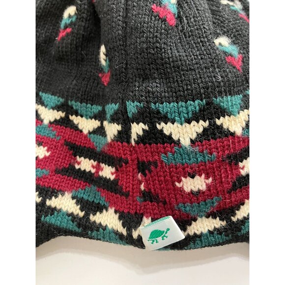 Turtle Fur Women's Black Knit Beanie With Ear Flaps & Tassel - Picture 5 of 8